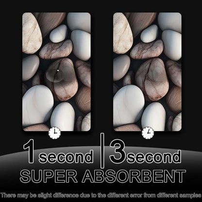 Super Absorbent Non-Slip Bathroom Floor Mat Pebbles Design