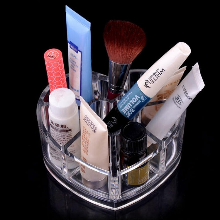 Acrylic Heart Shaped Lipstick Brush Organizer