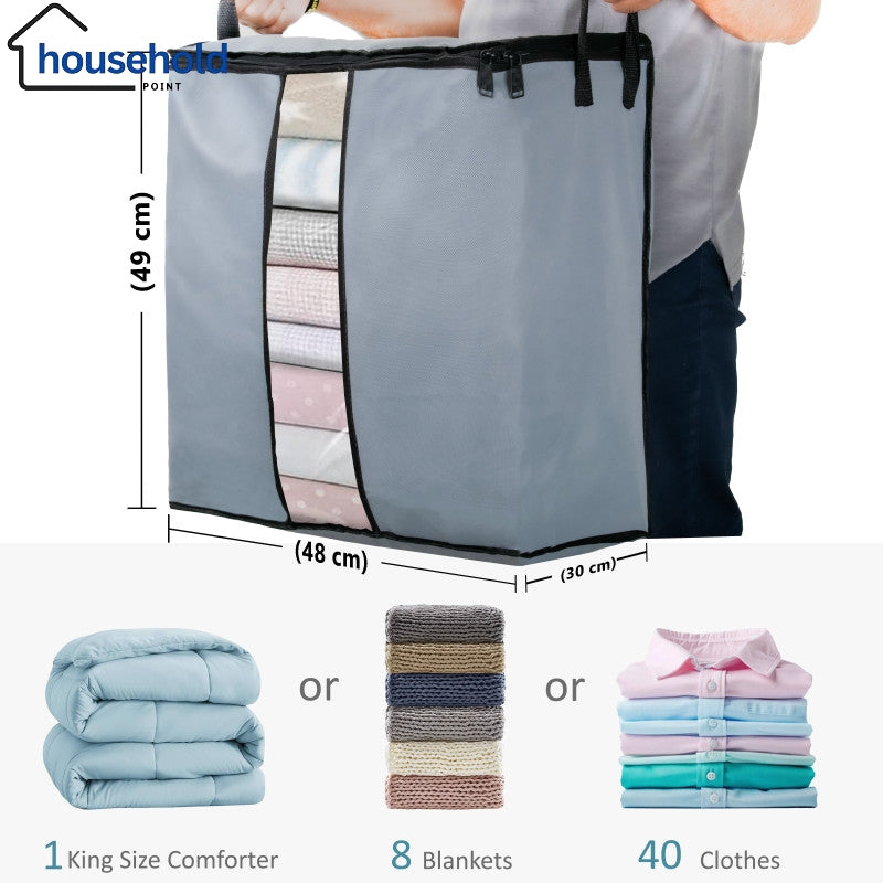 Heavy-duty Space Saving Grey Blanket Bags 120 GSM