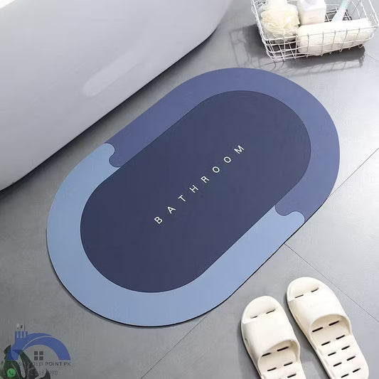 Super Absorbent Non-Slip Bathroom Floor Mat Blue