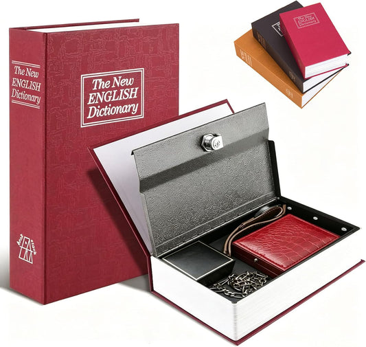 Dictionary Book Safe with Key Lock – Hidden Metal Lock Box