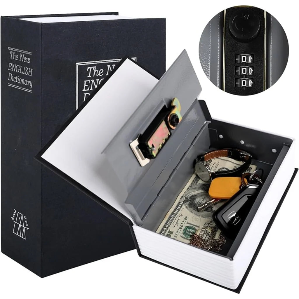 Dictionary Book Safe with Key Lock – Hidden Metal Lock Box