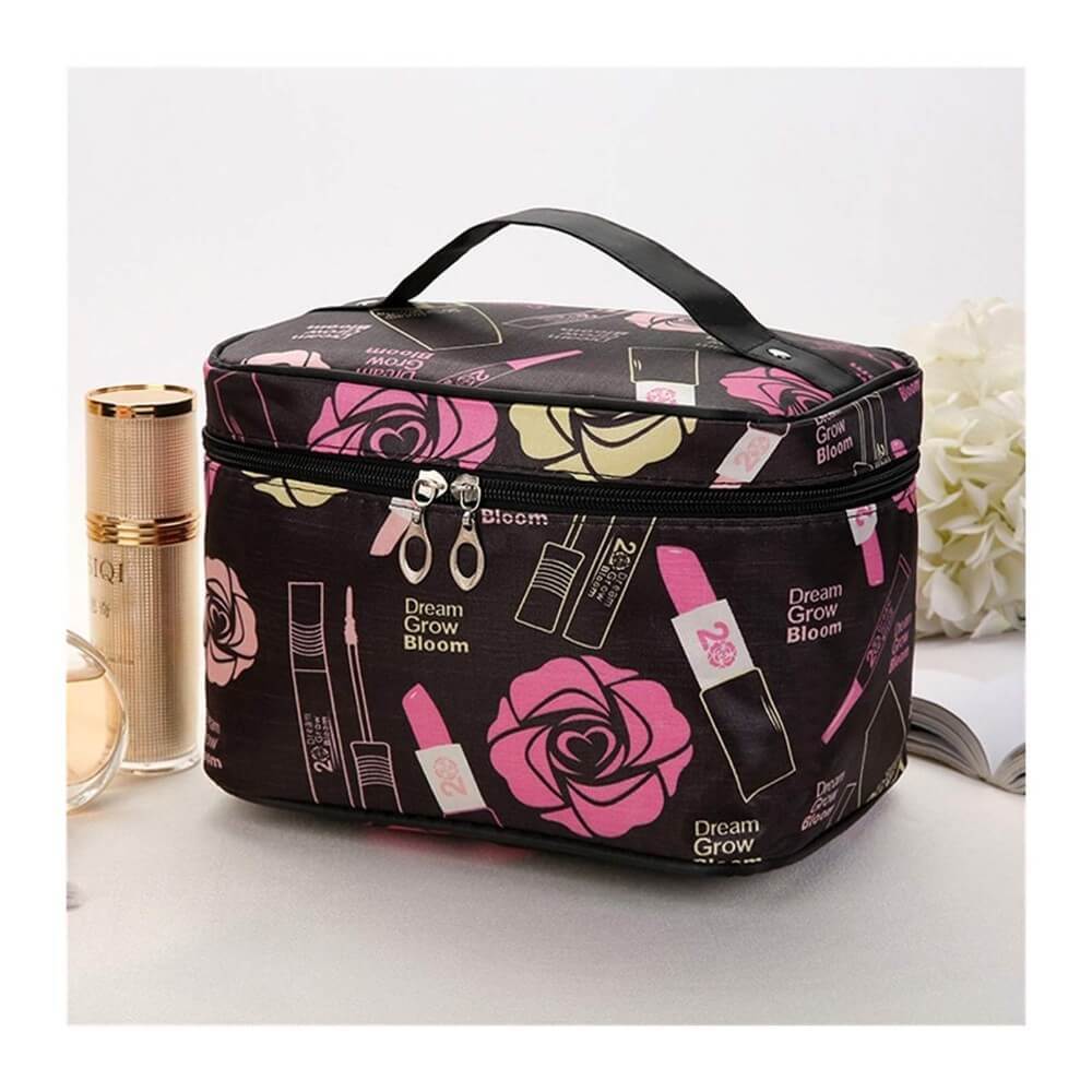 Travel Makeup & Toiletry Pouch – Floral Cosmetic Organizer