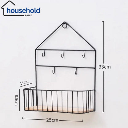 Creative Wall-Mounted Shelf With Hooks