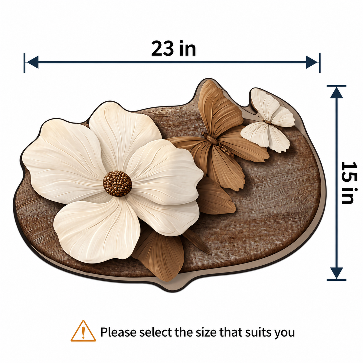 Absorbent Non-Slip Bathroom Mat – 3D Flower & Butterfly Design
