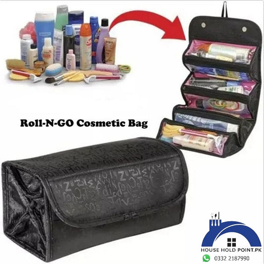 Foldable 4 Compartment Cosmetic Pouch
