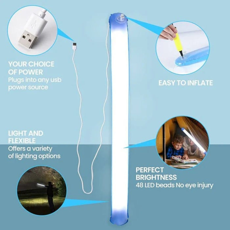 Foldable Inflatable USB Bright Waterproof Camping Light