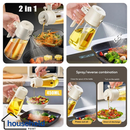 2 IN 1 Glass Oil Sprayer & Dispenser