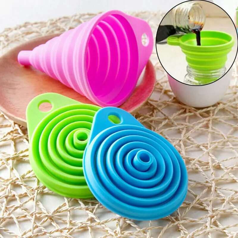 Silicone Folding Funnel (Pack Of 3)