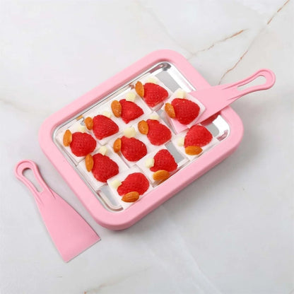Instant Rolled Ice Cream Maker Tray with 2 Spatulas