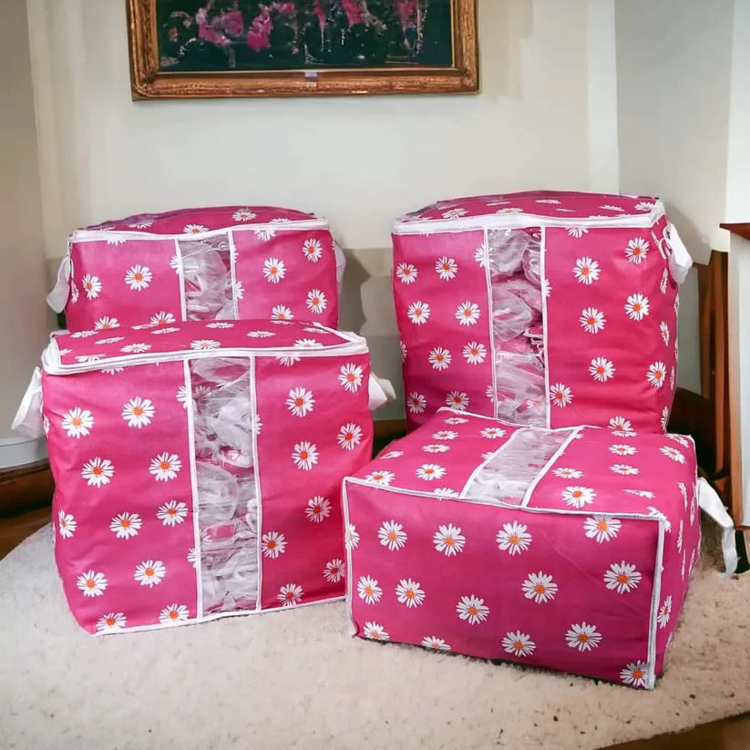 Jumbo Floral Non Woven Storage Bags 110 GSM