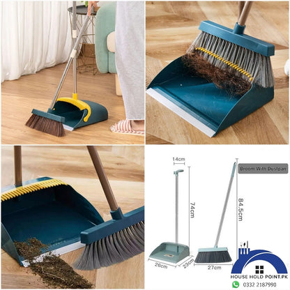 Long Handle Broom With Dustpan