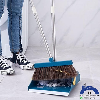 Long Handle Broom With Dustpan