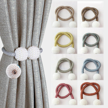 Luxury Pearl Magnetic Curtain Tie Back/Clips (Pair)