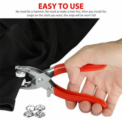 Metal Hand Press Snap Button Pliers Kit With 50 buttons