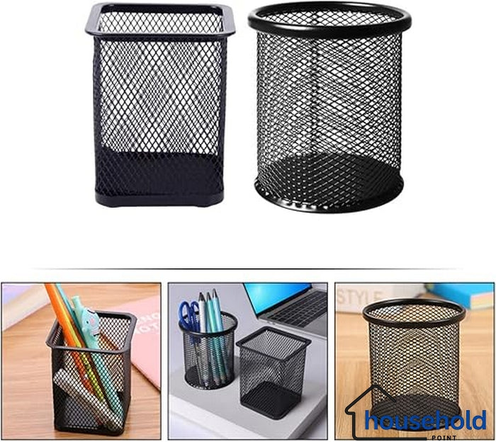 Multi Functional Metal Mesh Pen Holders (Pack Of 2)