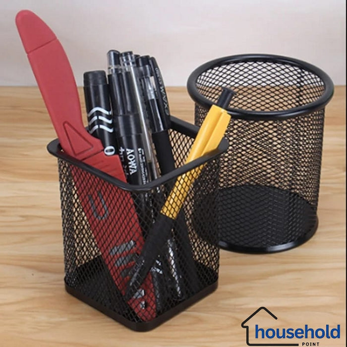 Multi Functional Metal Mesh Pen Holders (Pack Of 2)