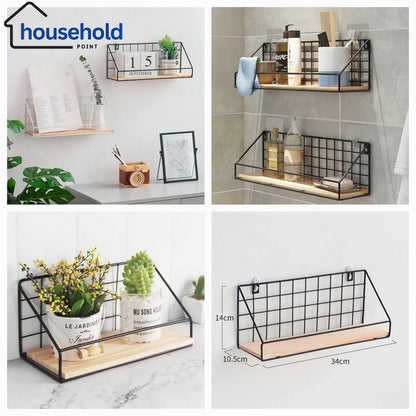 Multi Purpose Metal Plus Wooden Storage Wall Rack