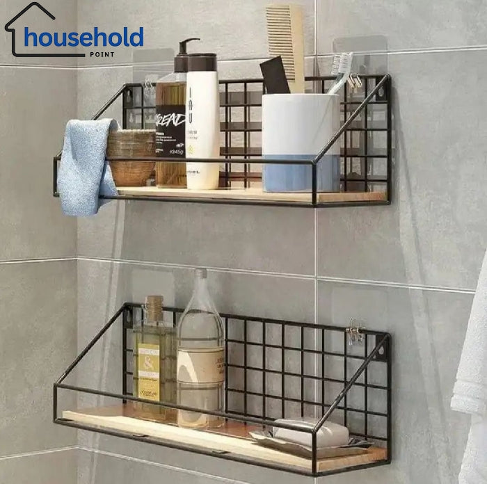 Multi Purpose Metal Plus Wooden Storage Wall Rack