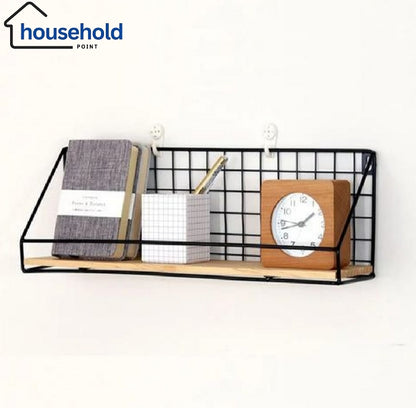 Multi Purpose Metal Plus Wooden Storage Wall Rack