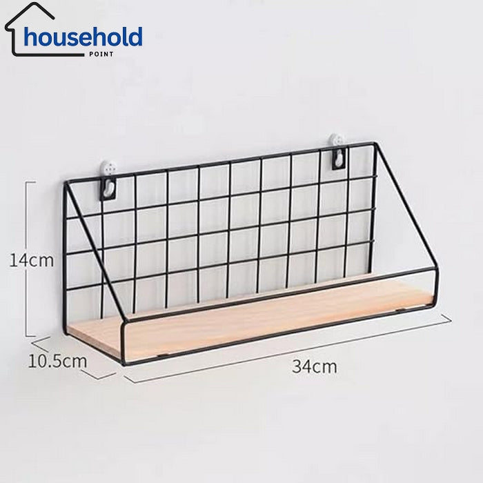 Multi Purpose Metal Plus Wooden Storage Wall Rack – House Hold Point