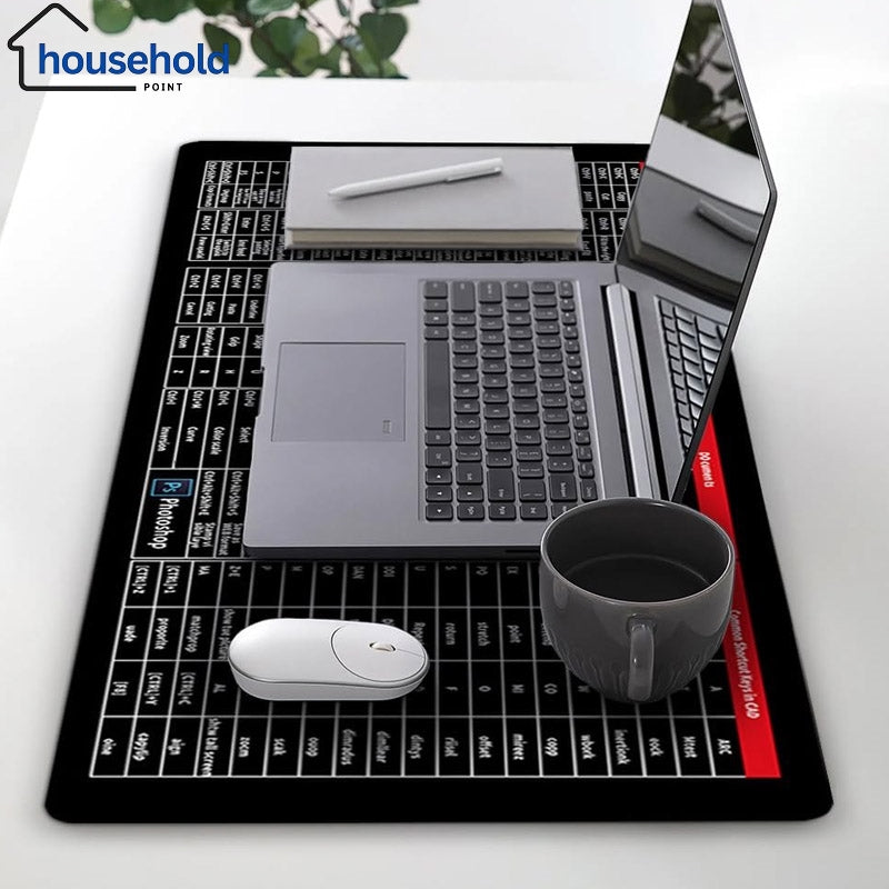 Keyboard Shortcut Pad – Quick Key Non-Slip Keyboard & Mouse Pad with All MS Office Shortcuts