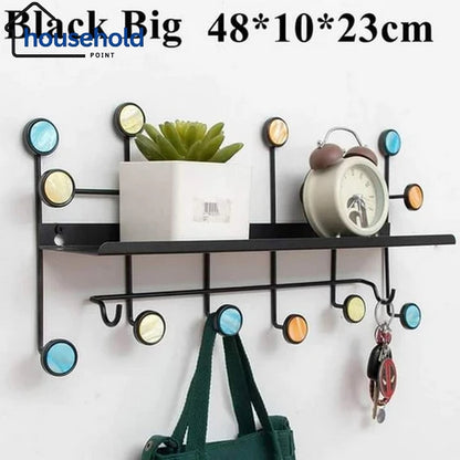 Nordic Style Wall Shelf With Hooks