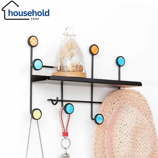 Nordic Style Wall Shelf With Hooks