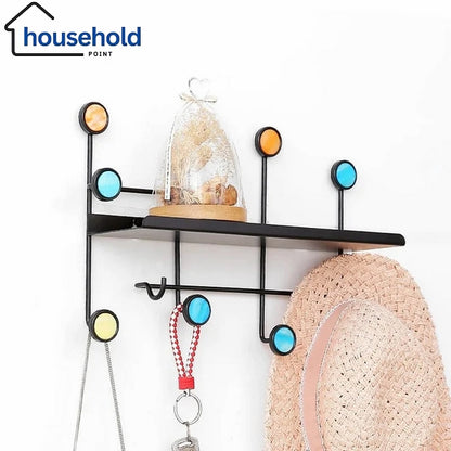 Nordic Style Wall Shelf With Hooks