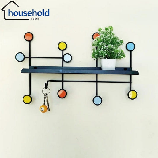 Nordic Style Wall Shelf With Hooks