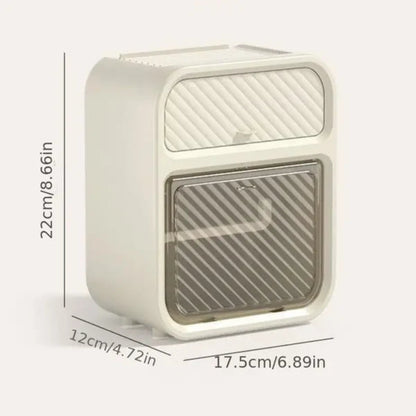 No-Drill Wall-Mounted Tissue Holder with Storage Drawer