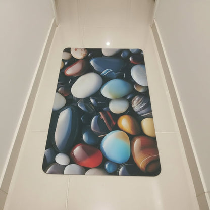 Quick-Dry Aqua Pebble Anti-Slip Bath & Floor Mat