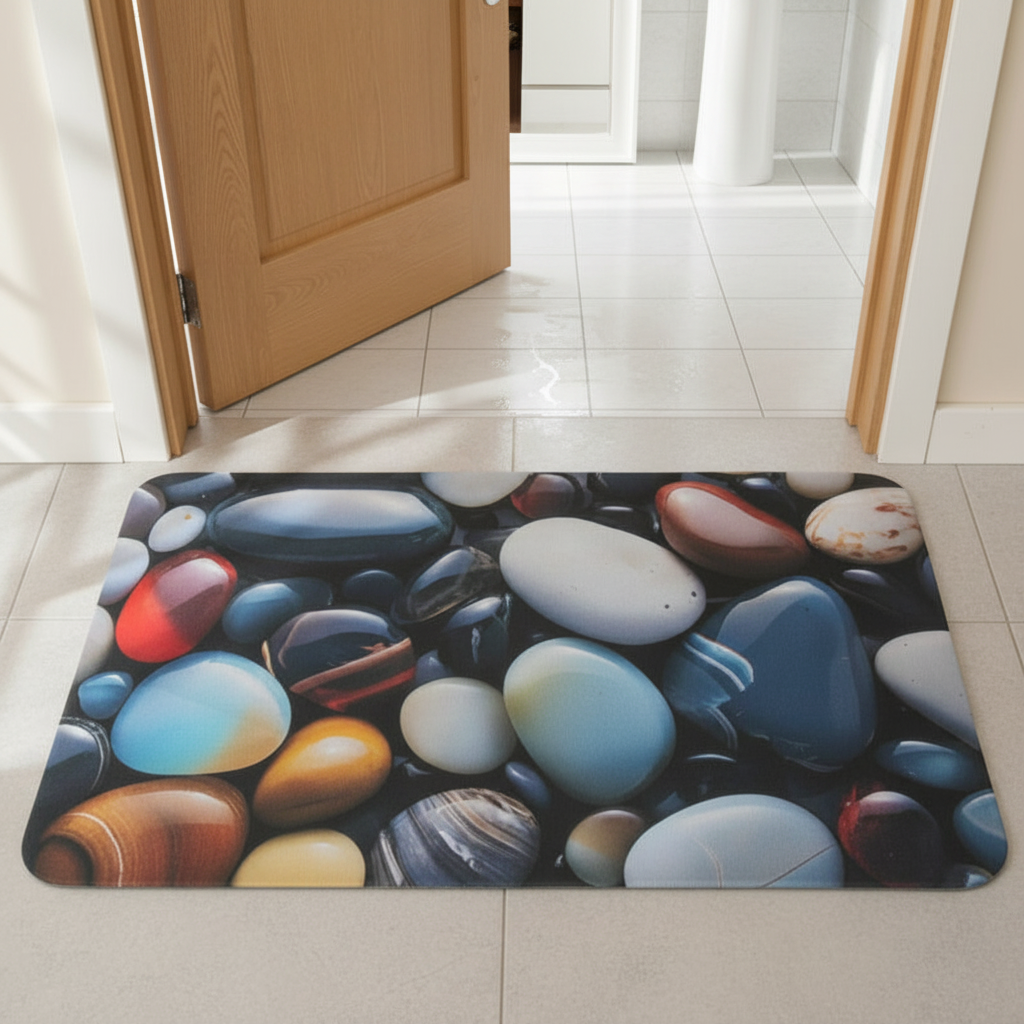 Quick-Dry Aqua Pebble Anti-Slip Bath & Floor Mat