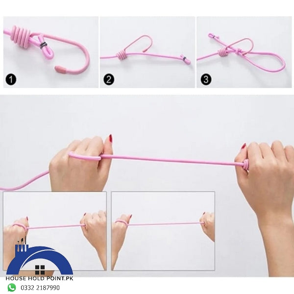 Retractable Clothes Drying Rope With 12 Clips