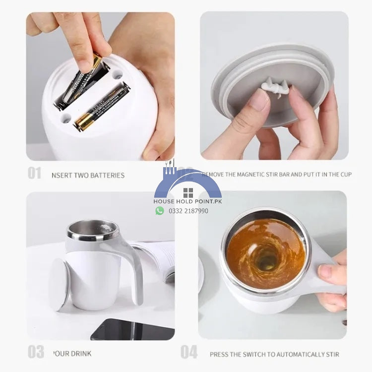 Self Stirring Mixing Coffee Mug 380 ML