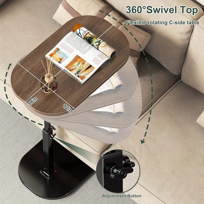 Smart Adjustable Wooden Sofa End Table