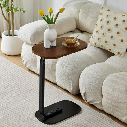 Smart Adjustable Wooden Sofa End Table