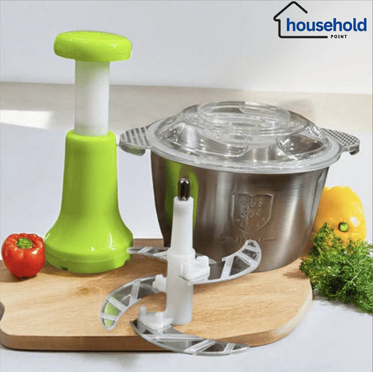 Stainless Steel Hand Push Chopper 2L