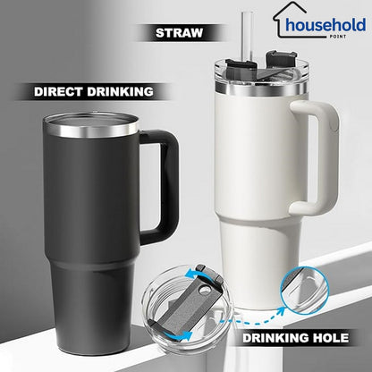 Stainless Steel Vacuum Tumbler Flip Straw 40oz