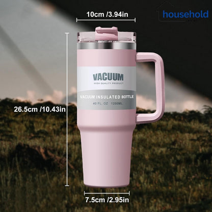 Stainless Steel Vacuum Tumbler Flip Straw 40oz