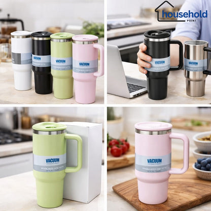 Stainless Steel Vacuum Tumbler Flip Straw 40oz