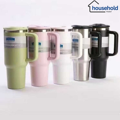 Stainless Steel Vacuum Tumbler Flip Straw 40oz