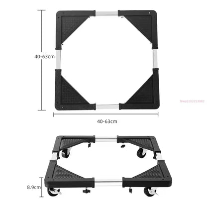 Adjustable Washing Machine & Fridge Stand with Locking Wheels