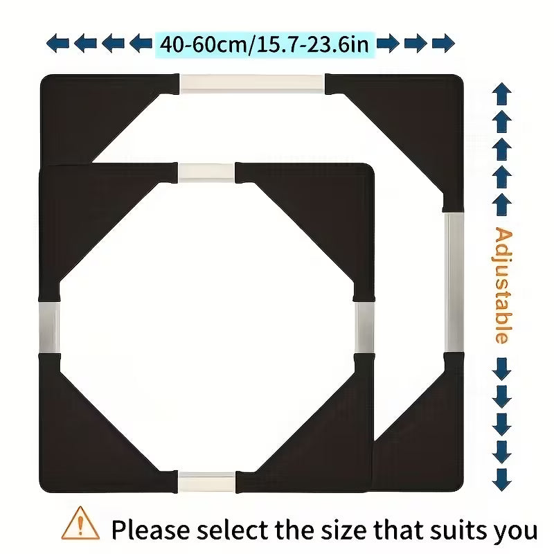 Adjustable Washing Machine & Fridge Stand with Locking Wheels