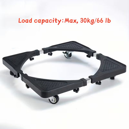 Adjustable Washing Machine & Fridge Stand with Locking Wheels