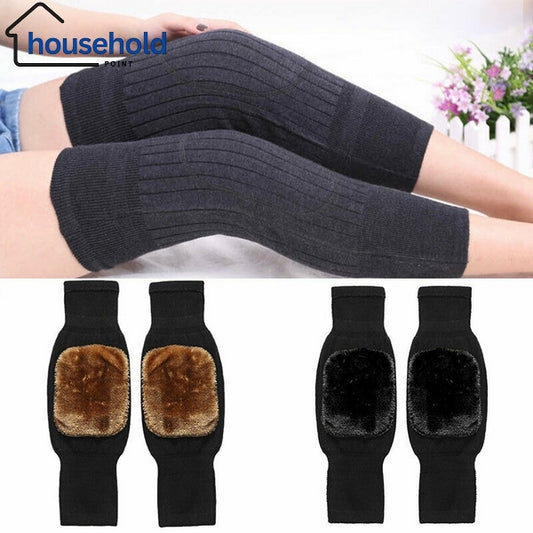 Winter Wool Knitted Knee Warmer Pair