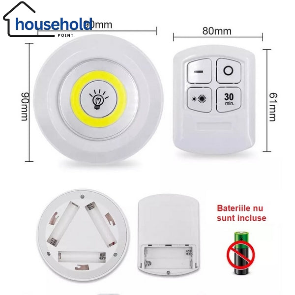 Wireless With Remote Led Lights (Pack Of 3)