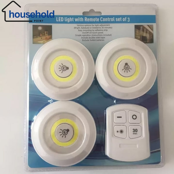 Wireless With Remote Led Lights (Pack Of 3)