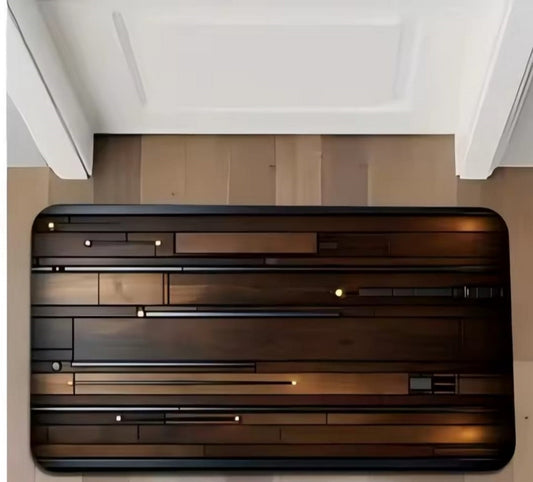 Super Absorbent Non-Slip Bathroom Floor Mat Wooden Design