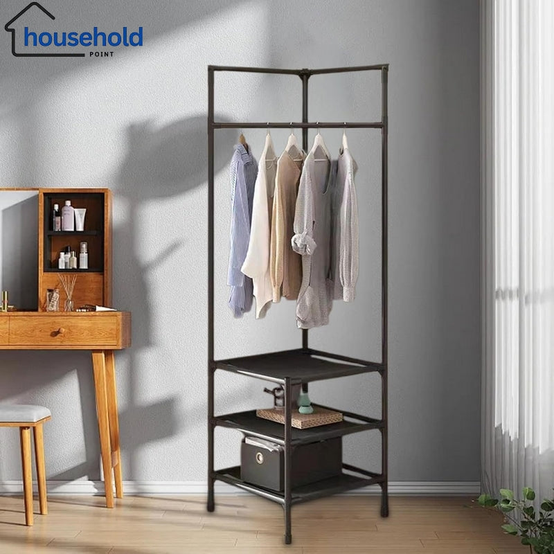 Attachable Corner Pole Rack – House Hold Point